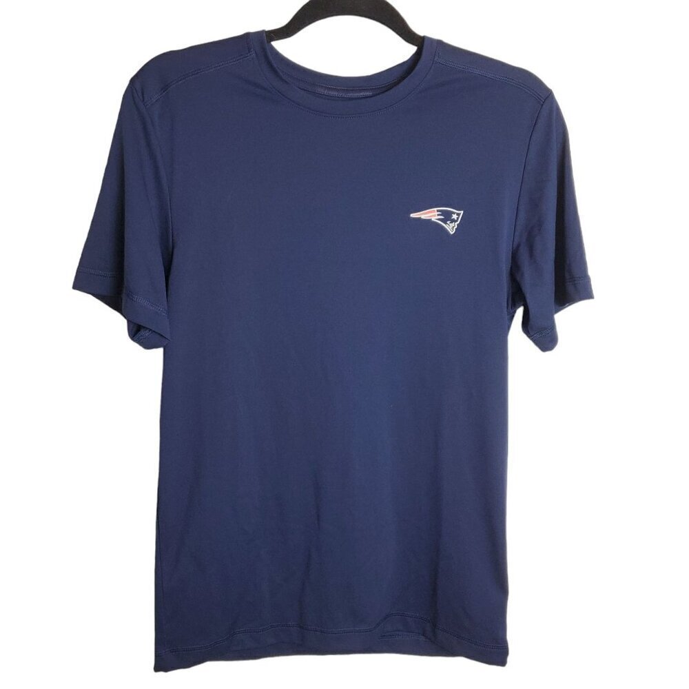 Majestic‎ Evolution Tee Shirt Small Coolbase Navy blue New England Patriots NFL
